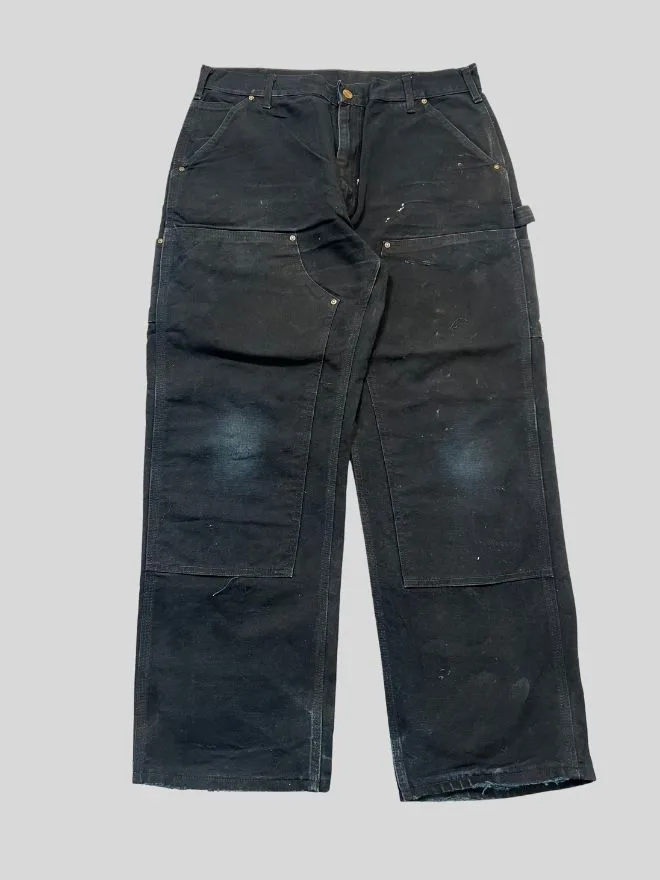 Vintage Carhartt B01 Black Double Knee Workwear Denim | Size 34 | Utility Pants
