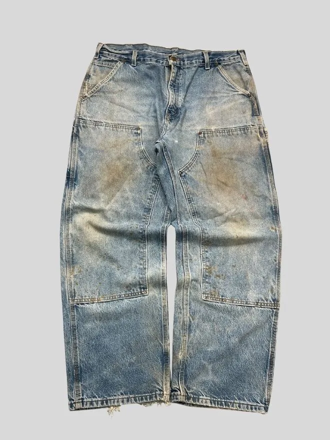 Vintage Carhartt B07 Denim Double Knee Jeans | Blue | Size 36 Workwear Pants