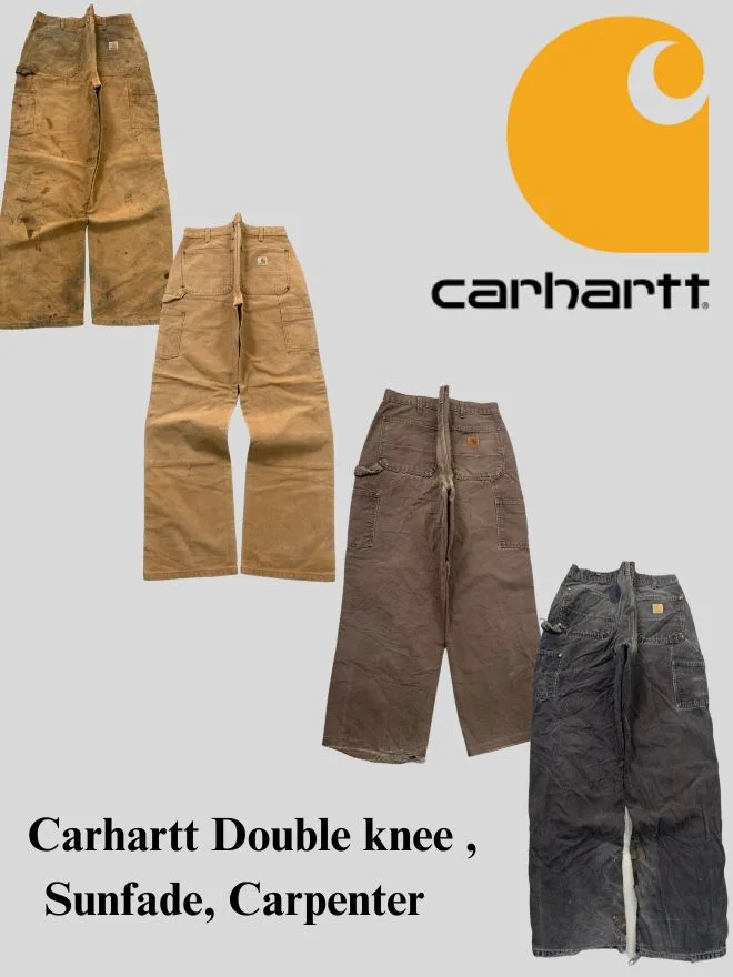 VINTAGE CARHARTT DOUBLE KNEE WORKWEAR DENIM BUNDLE (4 PIECES)