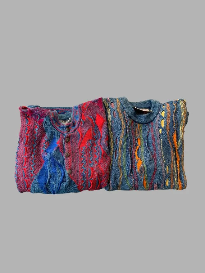 Bundle of 2 Vintage Coogi Blue Sweaters – Size S (US S / EU 44–46)