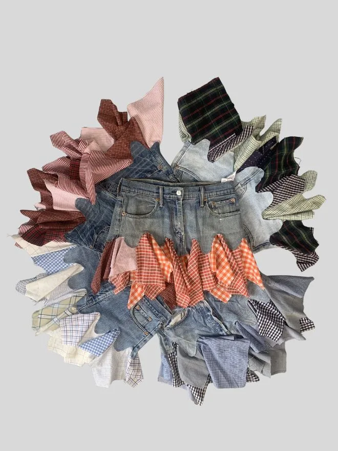 Blunde of Vintage Levi’s Rework Patchwork Skirt