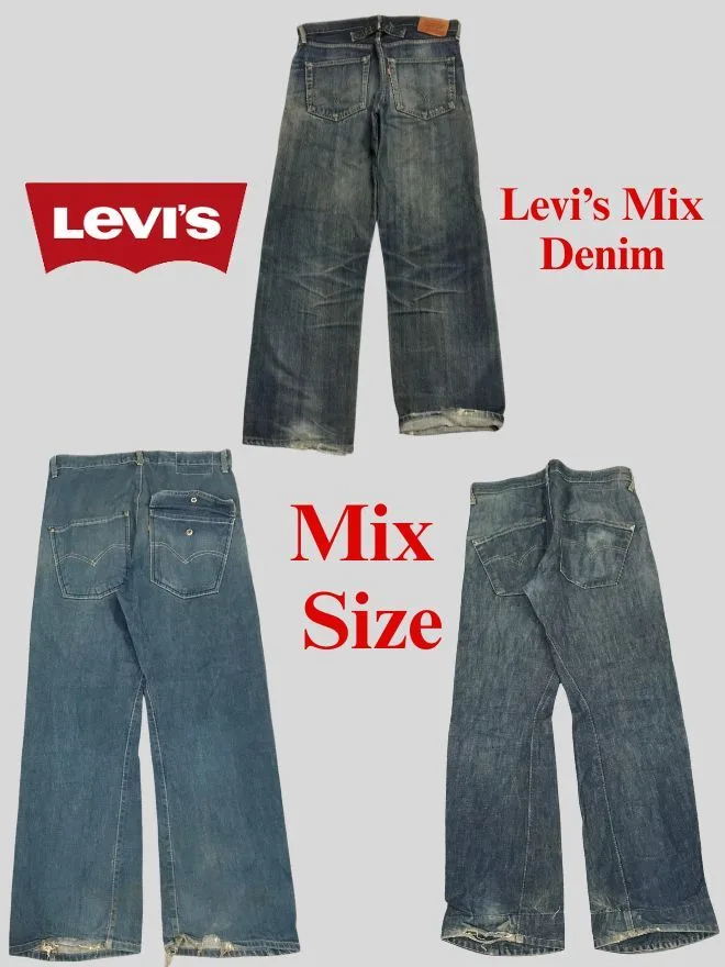 Bundle of 3 Pcs Vintage Levi’s Jeans – Engineer & Selvage Denim