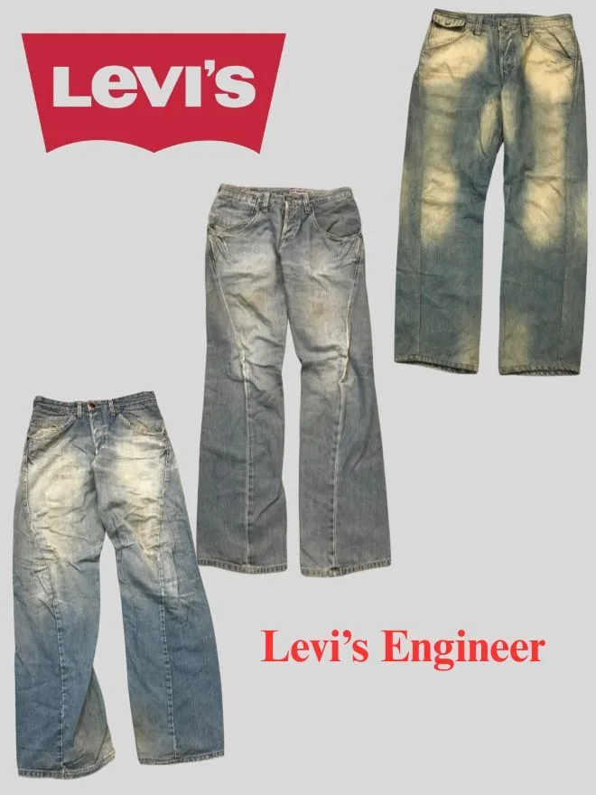 Vintage Levi’s Engineer Jeans Denim Bundle – 3 Pairs