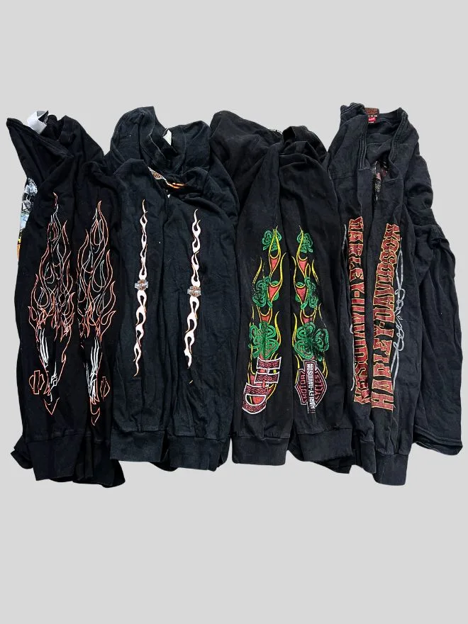 Harley-Davidson Vintage Tee Bundle – Mixed Graphics (S–XL, Grade AB)