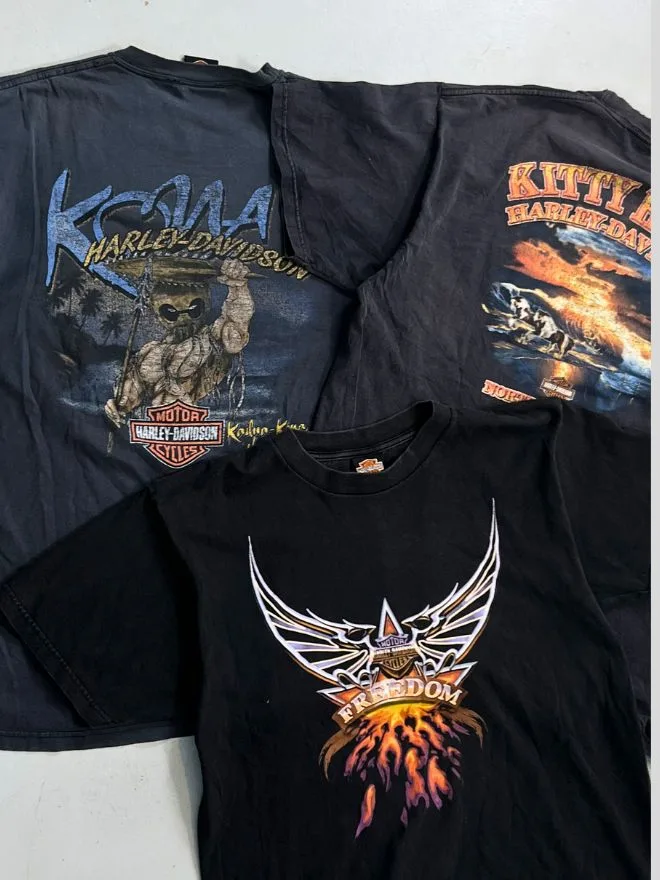 Vintage Harley-Davidson T-Shirt Bundle – Grade AB | Graphic Biker Tees