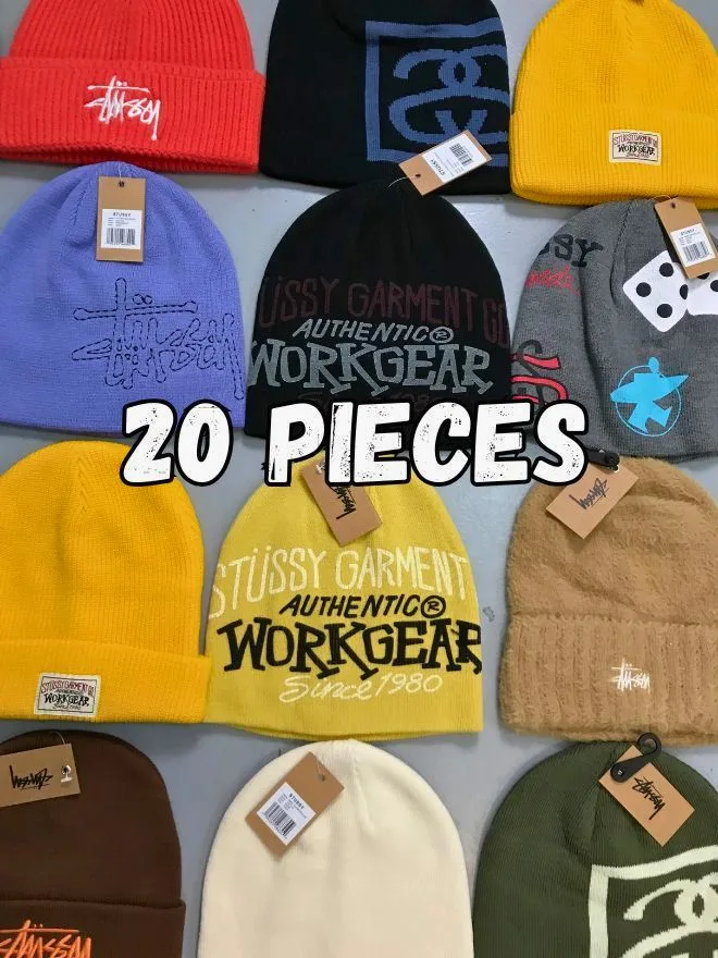 Bundle of Factory Leftover Stüssy Beanie Caps – (20pcs)
