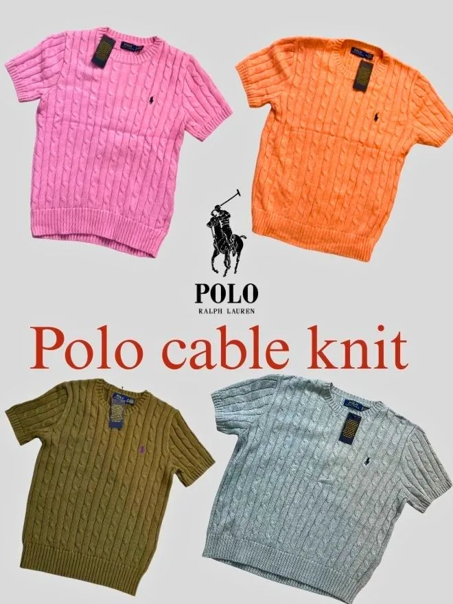 Bundle of 20 Factory Leftover Polo RL Women's Cable Knit Sweaters