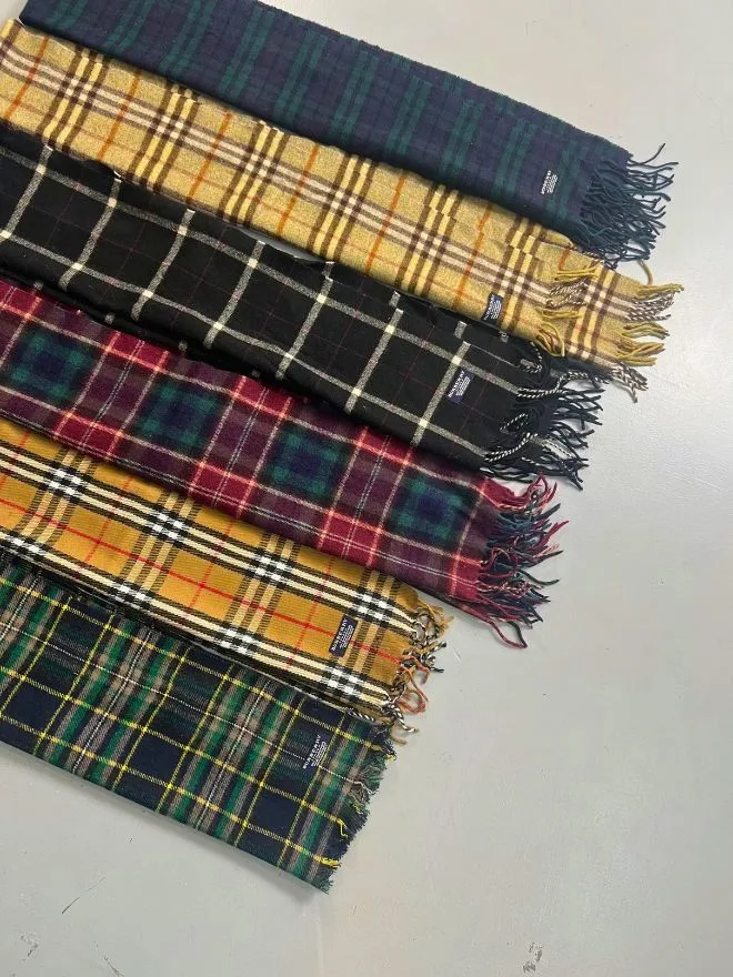 Bundle of Vintage Burberry Multicolour Check Scarves
