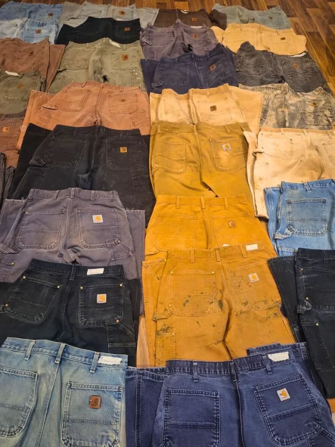 Bundle of Vintage Carhartt Double Knee & Carpenter Pants – Mixed Styles.