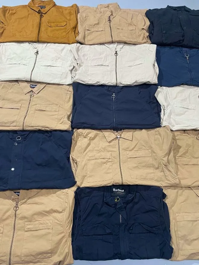 Bundle of factory leftover barbour shackets zipper and button mixed