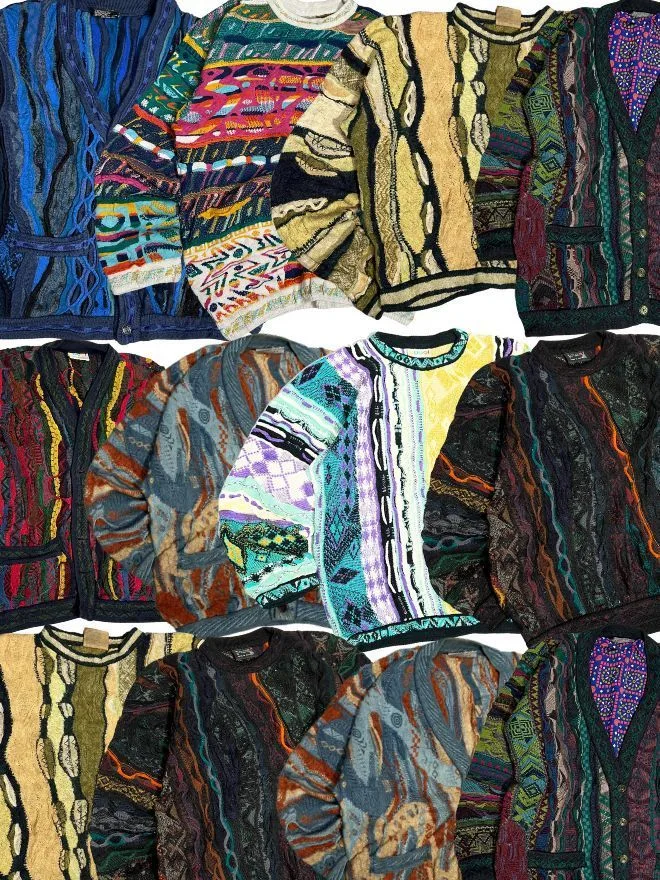 Bundle of Vintage Coogi Multicolor 3D Knit Sweaters