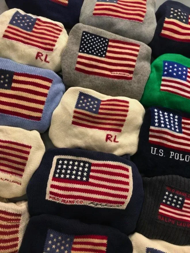 BUNDLE OF VINTAGE RALPH LAUREN POLO AMERICAN FLAG SWEATER