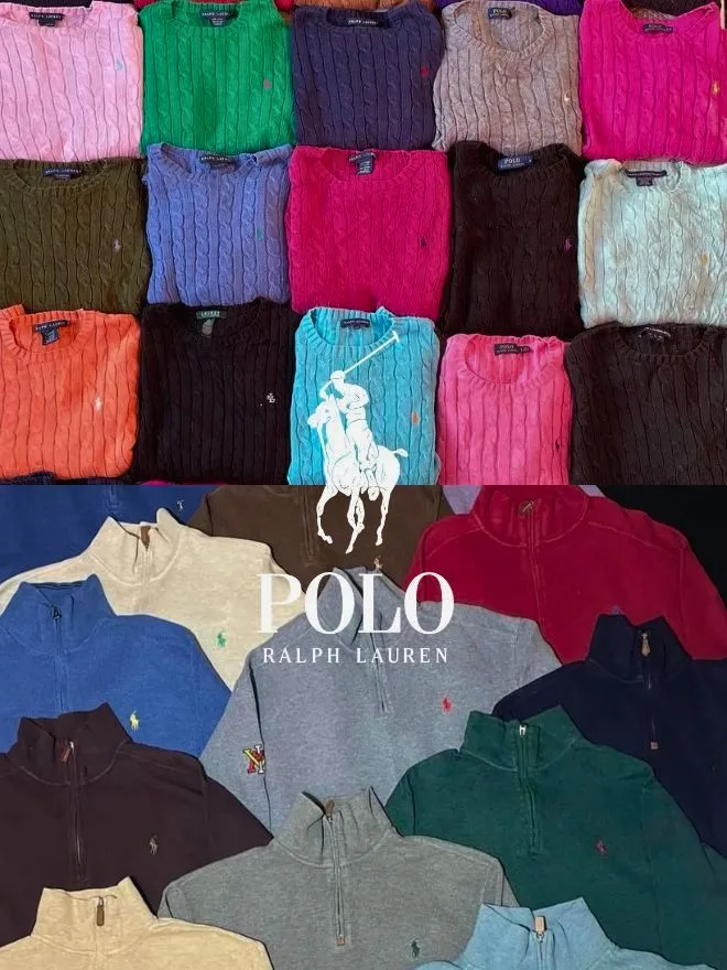 Bundle of Polo Ralph Lauren 1/4 Zip & Cable Knit MIXED Sweater